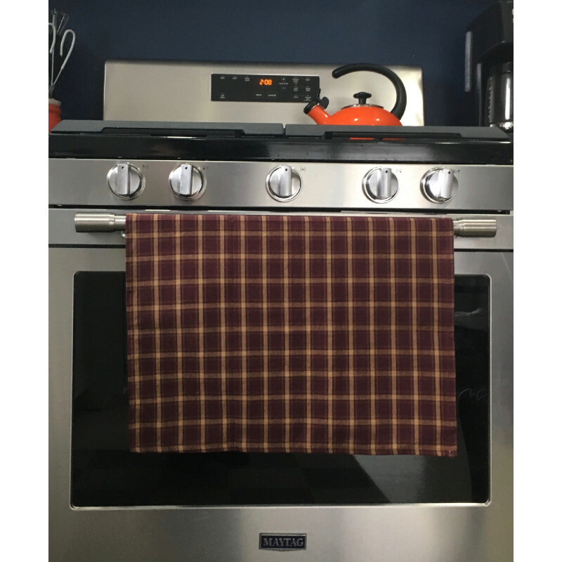 100% Cotton Heat Resistant Red Herringbone Catering Kitchen Oven Towel –  Marico London