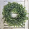 large-rainwashed-farmhouse-cottage-rustic-14-inch-wreath-greenery-on-aged-shutters