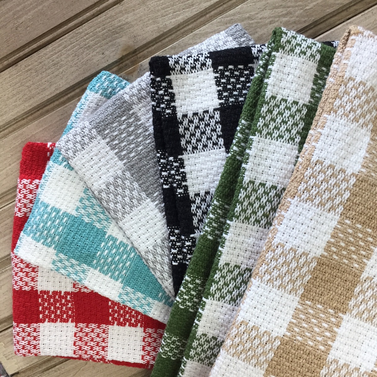Farmhouse Buffalo Check Waffle Weave Red and White Kitchen Towels and Dish  Cloths - Cornucopia