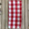 Red and White Buffalo Check Waffle Weave Kitchen Towel