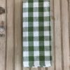 Green and White Buffalo Check Waffle Weave Kitchen Towel