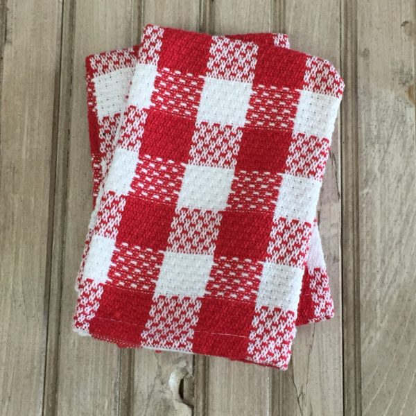 Waffle Weave Buffalo Check Dishcloths, Set of 2