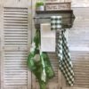 Green and White Buffalo Check Waffle Weave Kitchen Towels and Dishclothes Collection