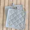 Set of 2 Solid Gray Pot Holders