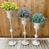 Meadow Blossom Faux Floral Half Spheres in Fluted Holders Meadow Blossom Faux Floral Half Spheres in Fluted Holders