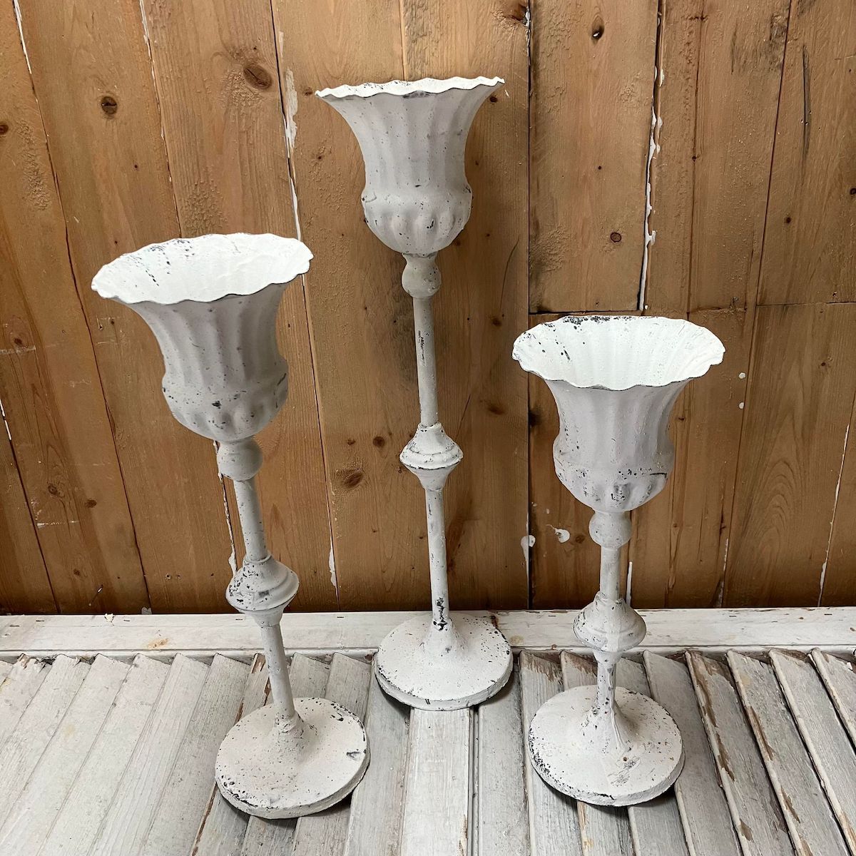3 Sizes of Cream Fluted Holders