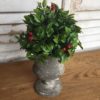 5” French Gray Aged Patina Noble Urn Flower Holder and Winter Decor