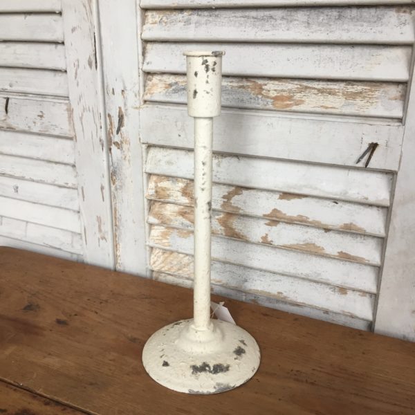 12″ Tall Cream Fable Farmhouse Candle Holder