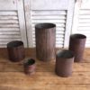 Assorted Sizes Rust Ribbed Galvanized Pots