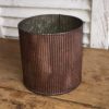 5″ Tall Rust Ribbed Galvanized Pot