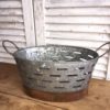 Galvanized Metal Olive Tub with Handles