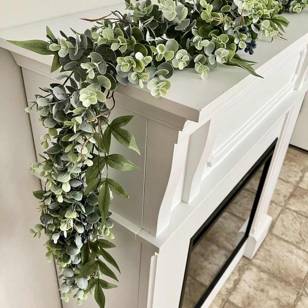 Lapis Hills Eucalyptus and Berries Faux Greenery Garland