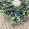 Lapis Hills Eucalyptus 14″ Wreath and Candle Ring