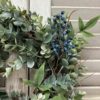 Lapis Hills Eucalyptus 14″ Wreath and Candle Ring Close up