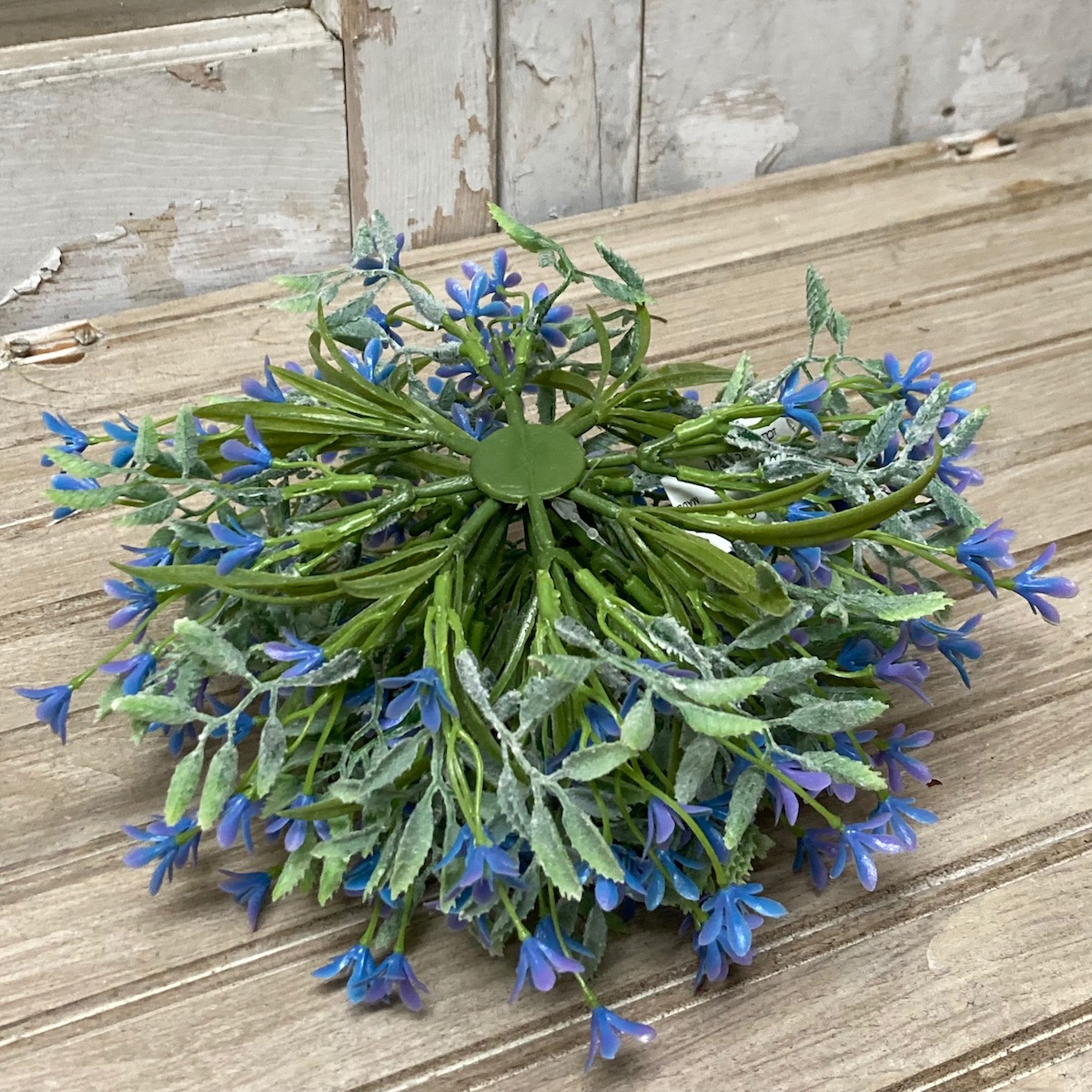 Bud Love Greenery with Small Blue Flowers Half Spheres