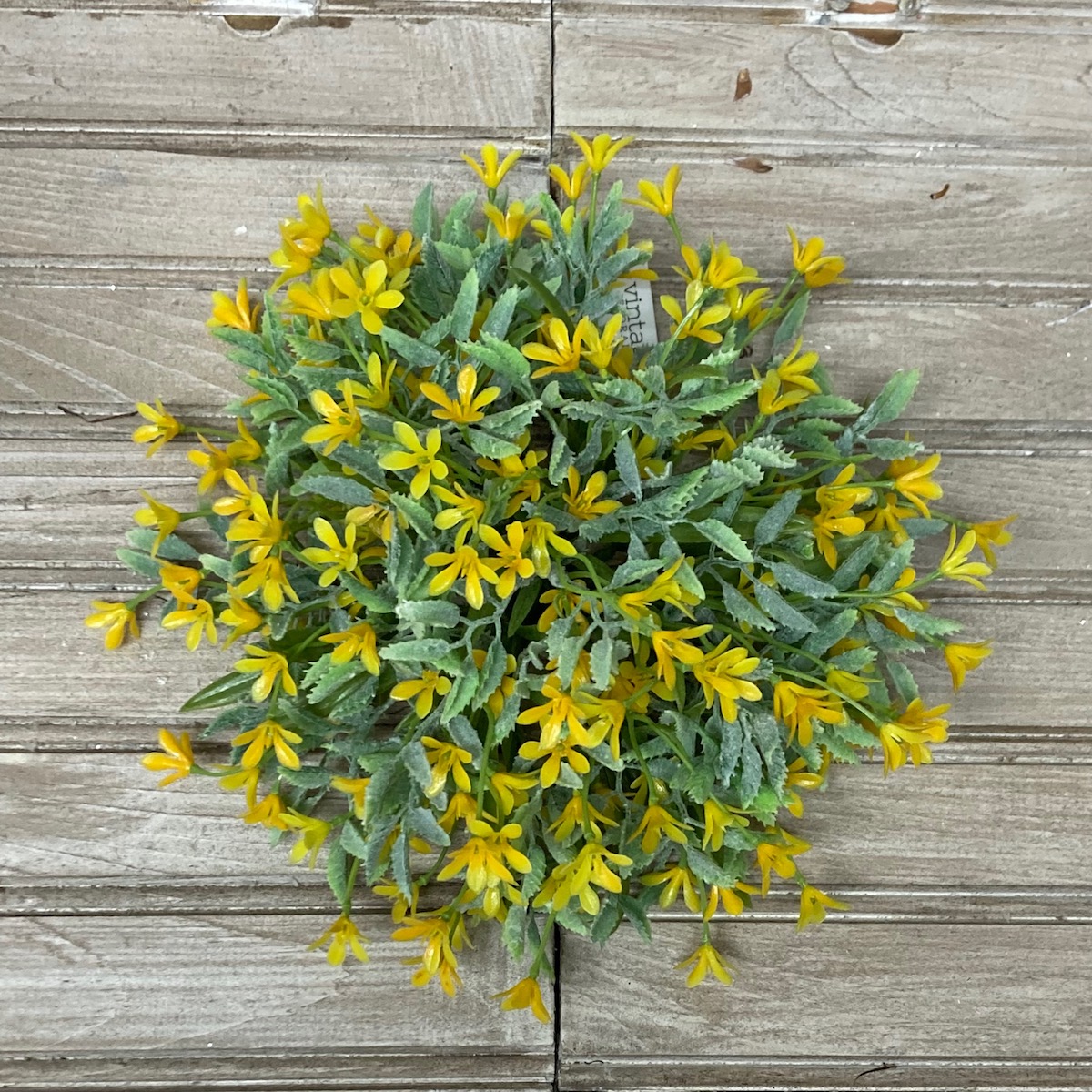 Bud Love Greenery with Small Yellow Flowers Half Spheres