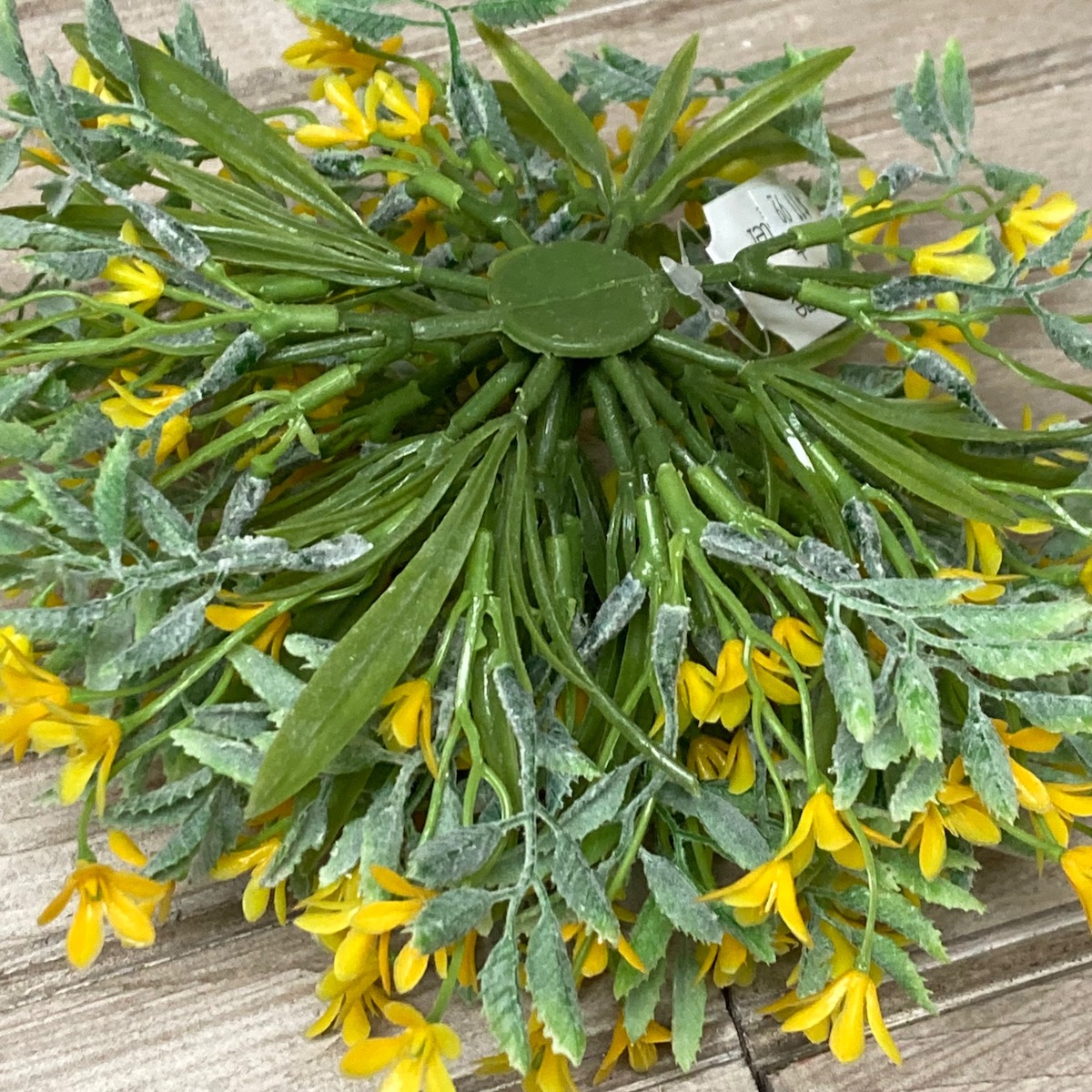 Bud Love Greenery with Small Yellow Flowers Half Spheres