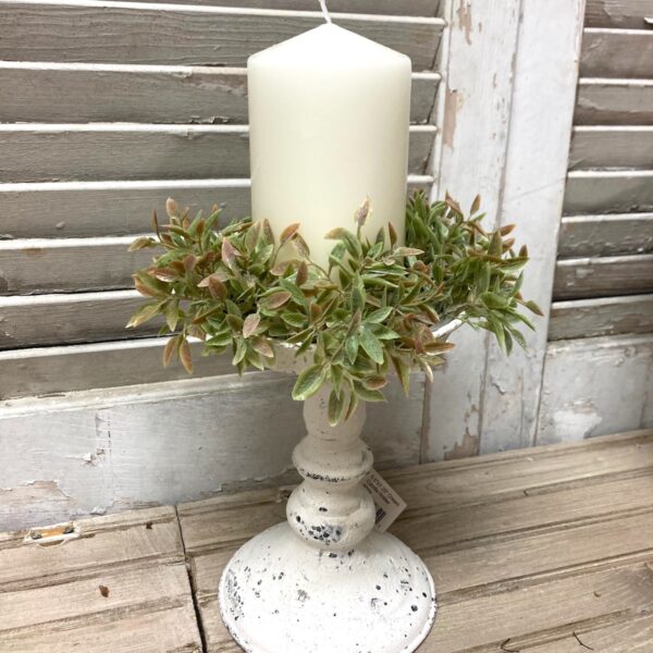 Shiloh Leaves Small Wreath and Candle Ring Shiloh Leaves Small Wreath and Candle Ring