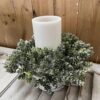Frost Gleam Hops Greenery Wreath and Candle Ring Frost Gleam Hops Faux Greenery Wreath and Candle Ring