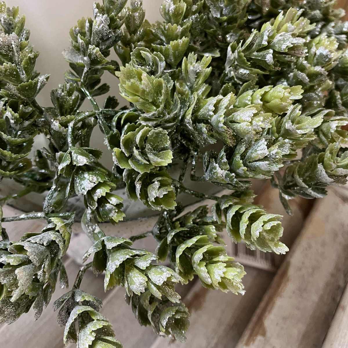 Frost Gleam Hops Faux Greenery Wreath and Candle Ring