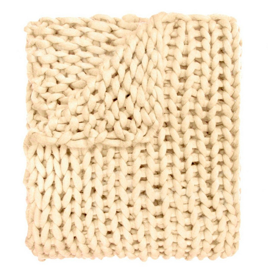 Cream, Chunky Knit Throw