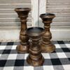 Chestnut Pillar Candle Holders