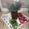 Whitewashed Square Lattice Work Decorative Centerpiece