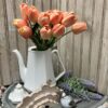 Sorbet Real Touch Tulips Bouquet in Ironstone Teapot