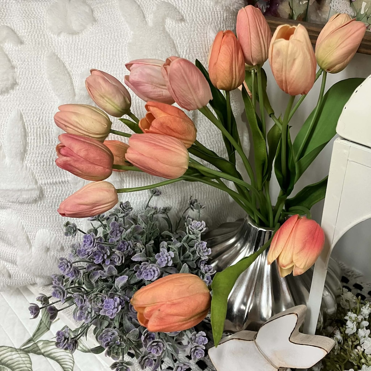 Sorbet Real Touch Tulips Bouquet in Vase