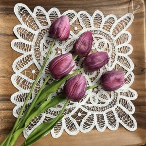 Set of 6 Purple Real Touch Tulips