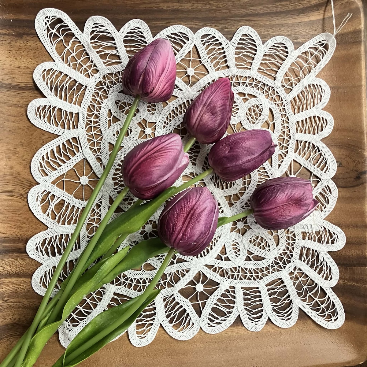 Set of 6 Purple Real Touch Tulips Set of 6 Purple Real Touch Tulips