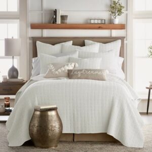 Waffle Weave Cream Quilted Bedding Set includes 2 Shams