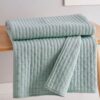 Cross Stitch Spa Blue Quilted Throw Cross Stitch Spa Blue Quilted Throw Blanket