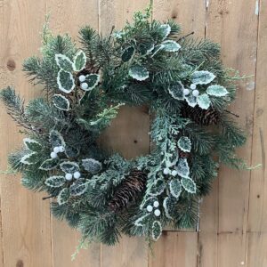 Iced Oxford and Pine Wreath and Candle Ring