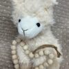 Beaded Decorative Heart with Fuzzy Llama