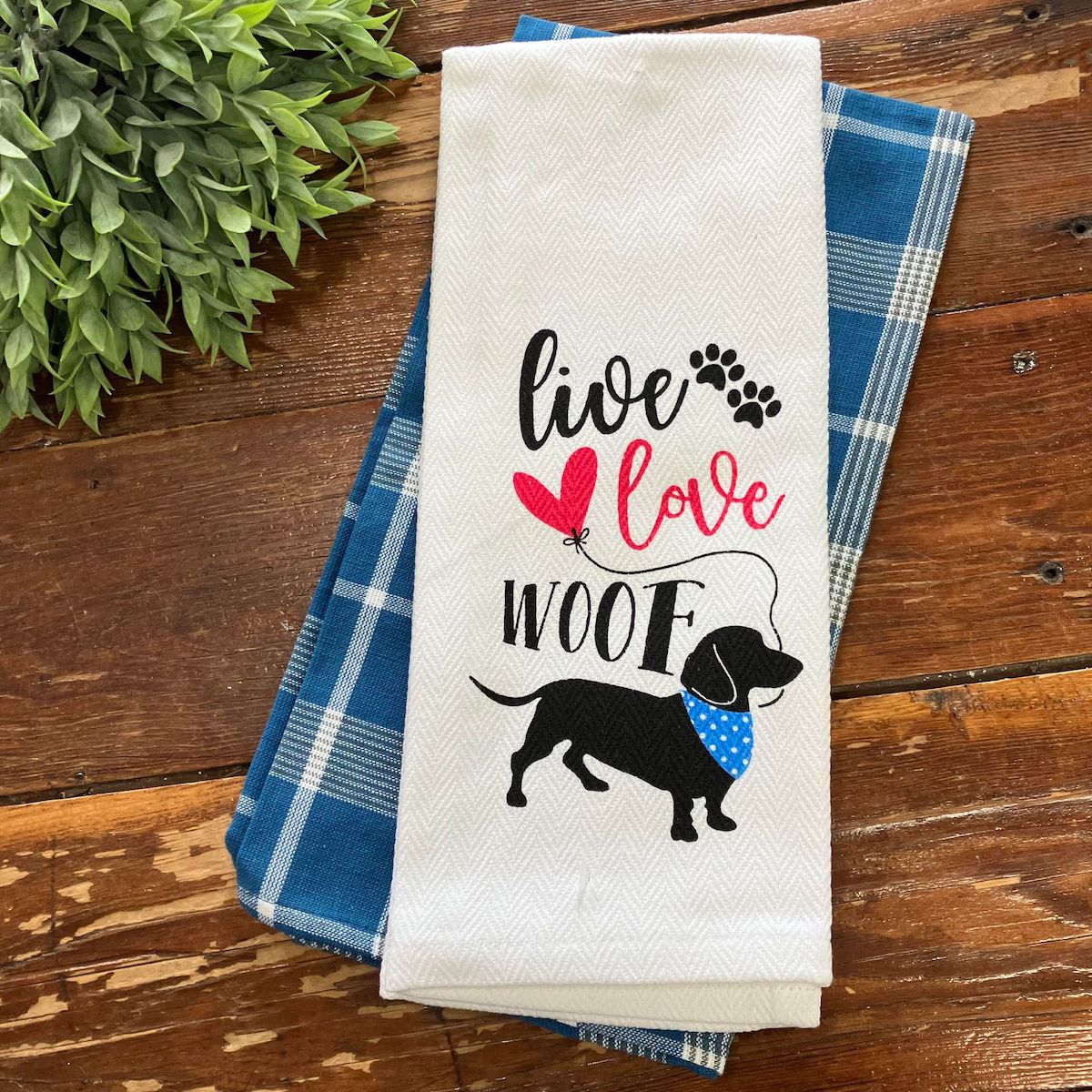 Live Love Woof Kitchen Towel