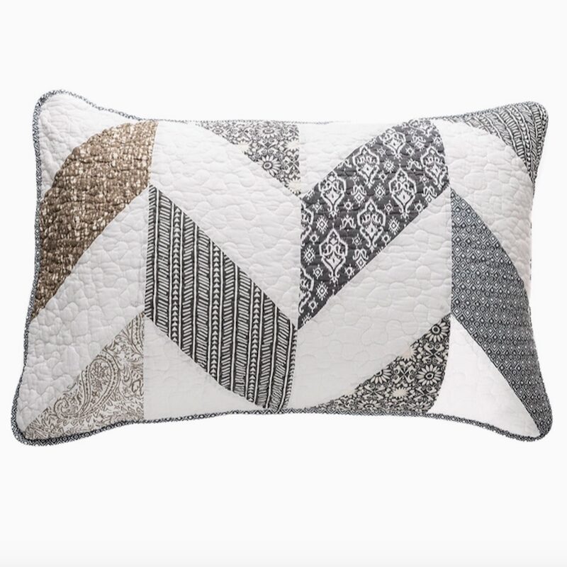 Boathouse Patchwork Quilted Pillow Standard Sham