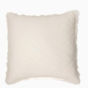 stonewashed natural quilted decorative pillow