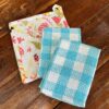 Happy Easter Pot Holder and Aqua Plaid Dish Clothes