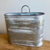 Large Galvanized Oval Decorative Wall Planter