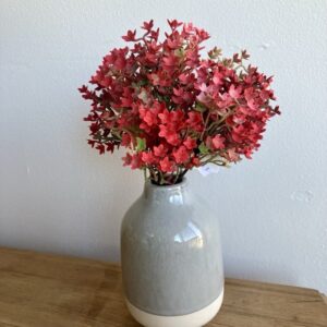 Andromeda Red Floral PIck in Gray Ceramic Vase