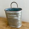 Small Galvanized Oval Decorative Wall Planter