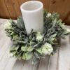 Aylesford White Blooms and Greenery Small Wreath and Candle Ring Aylesford White Blooms and Greenery Small Wreath and Candle Ring