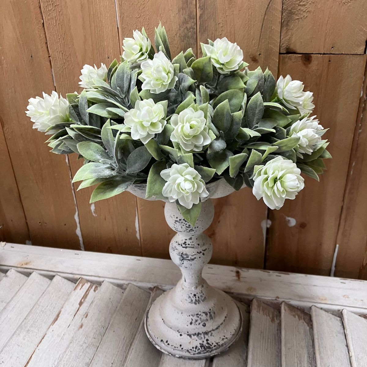 Aylesford White Blooms and Greenery Half Sphere