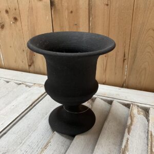 Matte Black Small Decorative Urn