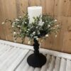 Matte Black Verona 9″ Holder with Cloud Pusher Candle Ring