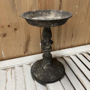 French Gray Aged Patina Medium Decorative Holder