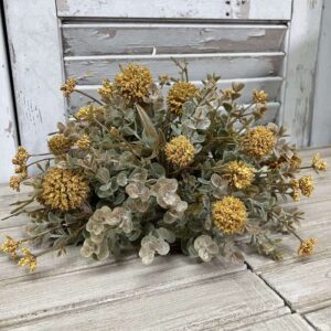 Fall Garden Blooms and Greenery Half Sphere