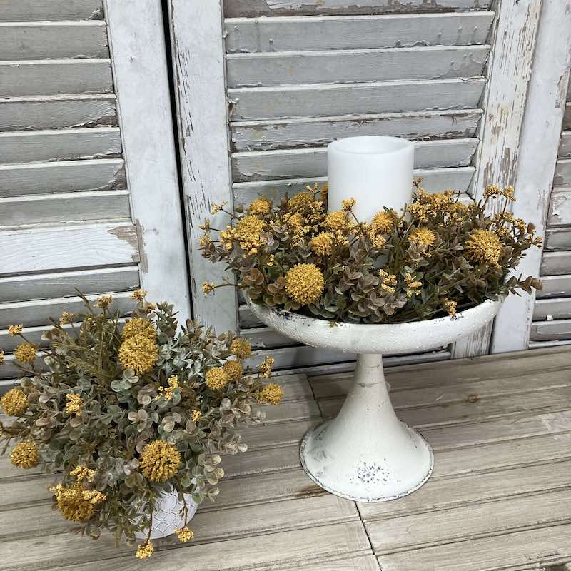 Fall Garden Blooms and Greenery Half Sphere and Medium Wreath