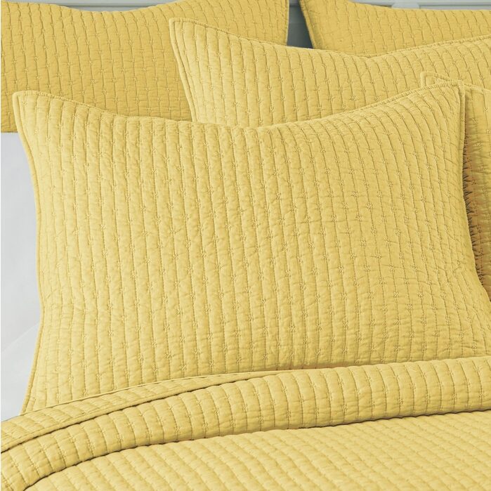 Cross Stitch Ochre Yellow Quilt Set